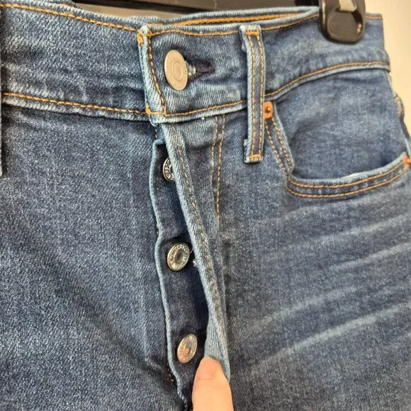 Levi's Wedgie Straight Button Fly Jeans Size 29 x 28 - Picture 7 of 15